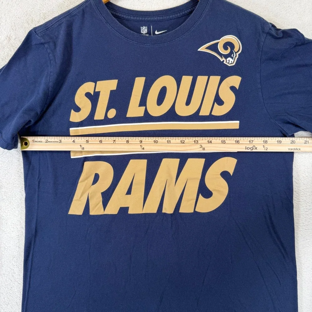 Nike NFL Team Apparel St. Louis Rams T-Shirt Mens Large Navy Blue Athletic Cut
